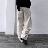 Multi-Button Paneled Wide Pants