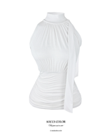 Draped Tie Halter Top (3color)