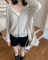 [ORIGINAL] Soda Summer Ribbed Knit Zip-up Hoodie