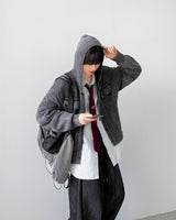 Lutz ピグメントフードカーディガン