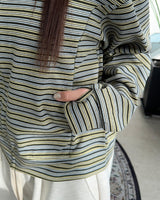 Needeu Crop Stripe Zip Up