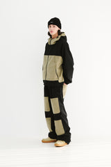 OPEN 4 POCKET WIDE TRACK PANTS BLACK / CORDUROY BEIGE