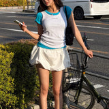 Ribbed Jersey Lettering Sleeveless T-shirt
