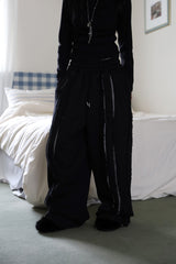 Layered brushed banding pants
