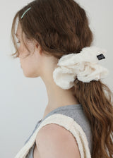 Lace Flower Scrunchie_Large_Beige
