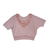 FLOWER DECO RIBBON TOP PINK