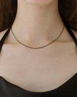 [Silver 925] Cutting Black Necklace