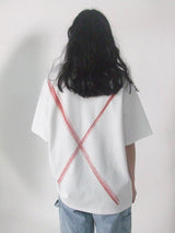 Two-sided fun print summer simple loose short-sleeved T-shirt