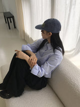 Aru バックオープニングボタンクロップドシャツ
