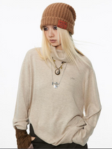 High-neck base layer wool sweater, inner wear knitted sweater