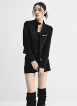 Deep Black Suede Knit Jacket