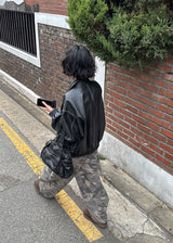 CAMO COTTON BALLOON PANTS