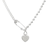 ダブルハートセーフティピンスターネックレス