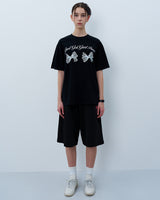 ツインリボンTシャツ　ブラック