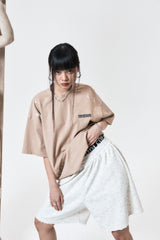 ハンドペインティングダメージTシャツ (BEIGE)