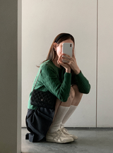 FOB Cable Knit Round Cardigan