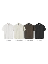 LMN クールタッチリネンツーポケットショートスリーブドシャツ (4 colors)