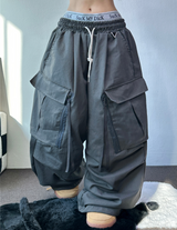 ジッパーカーゴ🤐キーリングカーゴバルーンオーバーパンツ 🧸🧇🩶🖤4カラー