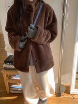 Vilkans High Neck Wool Half Coat