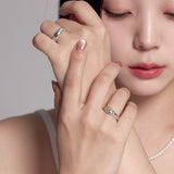 Silver 925 Heart drawing bold ring2