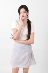 Lace Flower Mini Skirt