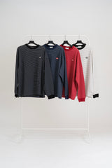 ロマジュワッペンストライプ長袖Tシャツ