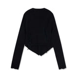 ディストレストニットカーディガン[Black]