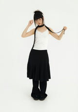 BUTTON LOW BOOTS-CUT PT BLACK