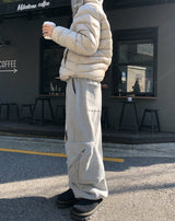 レトジッパーポケットブラッシュドスウィートカーゴパンツ