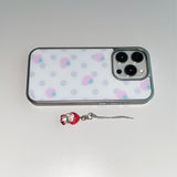 [MADE] STRAWBERRY DOT PHONE CASE (glass silver bumper)