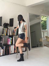 Tilshu ハーフローウォッシュドデニムショートパンツ