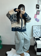 フリースピカブルー❤ベーシックワイドカーゴバルーンロングパンツ💚💙🖤🩶🤍5カラー