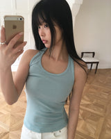 Uzel Halter Neck Slim Sleeveless Top