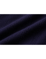 デイジースカラップカラーコントラストショートスリーブニットカーディガン Navy