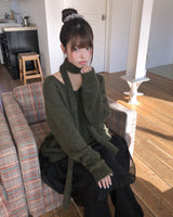 Dori Muffler Loose V-Neck Knit
