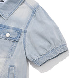 STRING POINT SHORT SLEEVE DENIM JACKET [BLUE]
