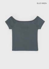 [B-BASIC] スタンダードオフショルダー半袖Tシャツ 2SIZE