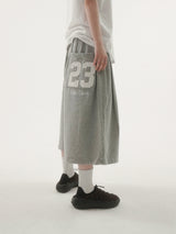 Bold 23embroidery bermuda sweat pants -3C