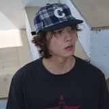 Cロゴ チェック キャップ(Navy Check)