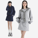 グラデーション ストライプ フーディー＆ショーツ セット