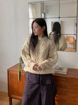 Hanme Cable Round Wool Knit