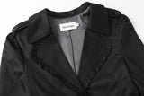 Button frill jacket - black  