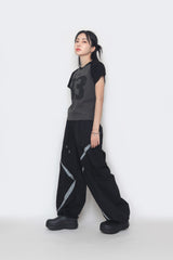 33 ラグラン半袖クロップTシャツ