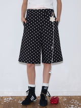 rirri 25 Spring/Summer Collection - Casual Black & White Polka Dot Cropped Pants (High-Density 100% Cotton)