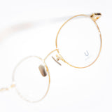 Knouun Round titanium glasses CODE. 103. D Sizzy Gold 