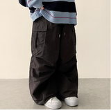 リードニーピンタックヘムストリングワイドパンツ