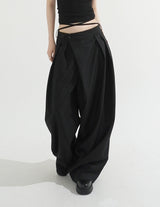 Two-button Wrap Pants