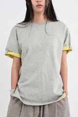 レイヤード ロールアップ Tシャツ