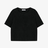 リンクルクロップTシャツ　ブラック