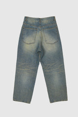 Sylva dart washed denim pants